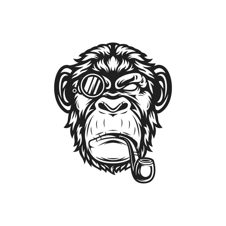 Vector aap mascotte ontwerp