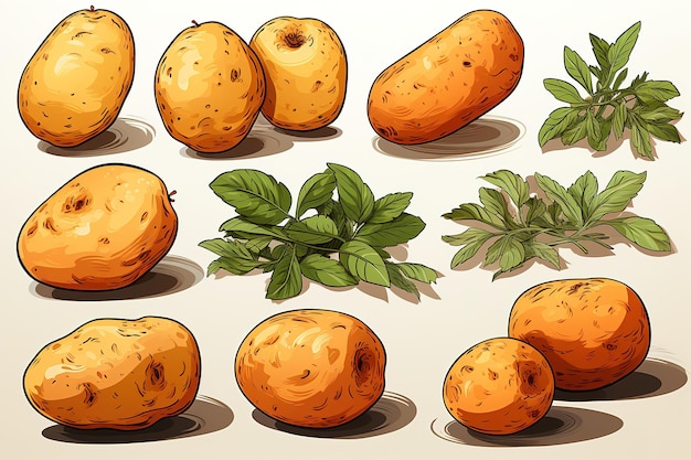 Aardappel Aardappel met de hand getekende illustratie Vector doodle stijl cartoon illustratie