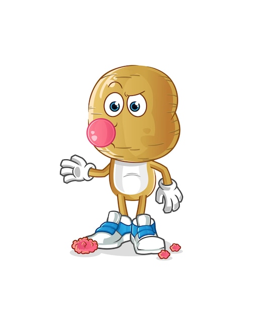 Aardappel hoofd cartoon kauwgom vector stripfiguur
