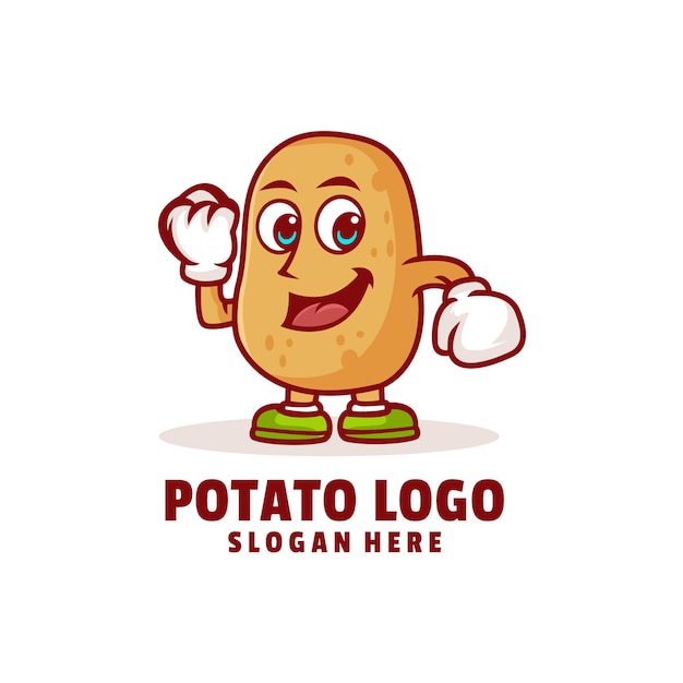 Aardappel schattig logo ontwerp vector