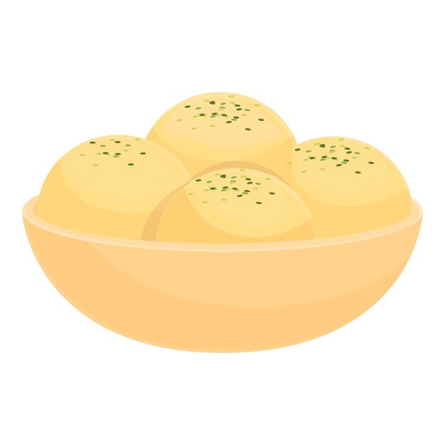 Vector aardappelballen pictogram cartoon vector voedselkeuken uienrecept