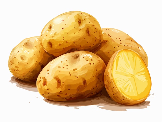 Vector aardappelen geïsoleerd op witte achtergrond