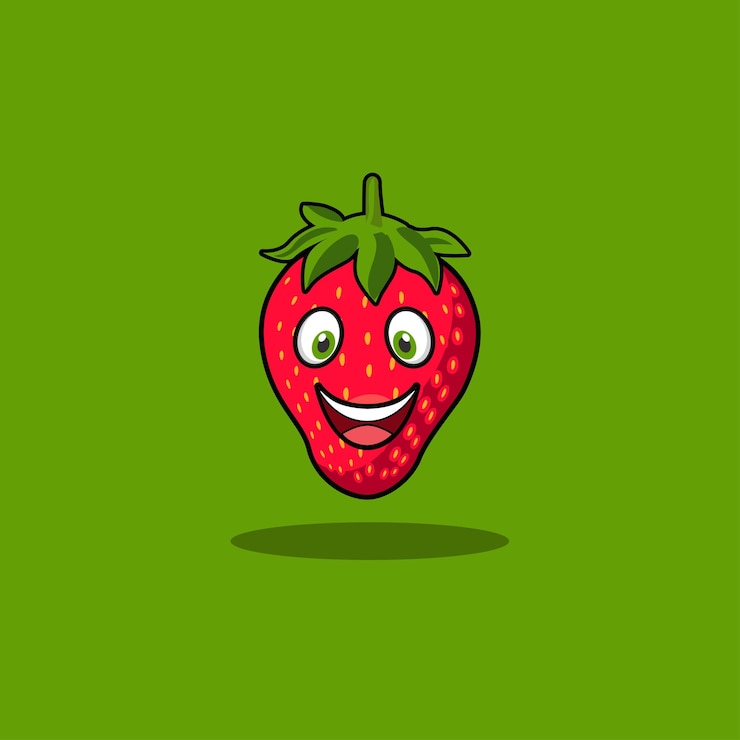 Aardbei cartoon afbeelding ontwerp sjabloon
