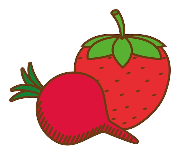 aardbeien en rode bieten fruit