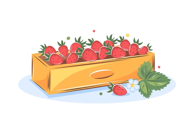Aardbeien in dozen Tuinieren en kweken van planten concept