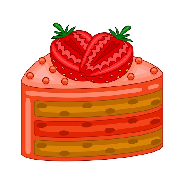 Aardbeiencakes in vectorillustratie