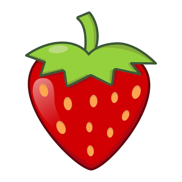 Vector aardbeienfruitteken en symbool op trendy ontwerp voor ontwerp en print