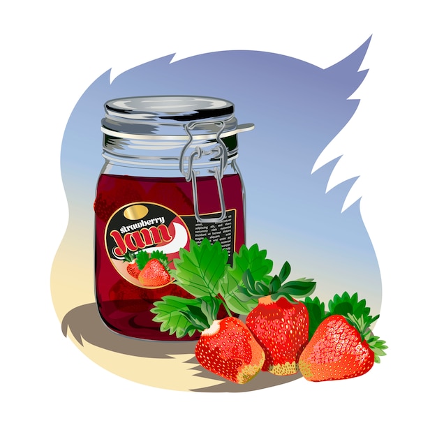 Aardbeienjam in de pot