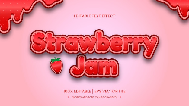 Aardbeienjam teksteffect