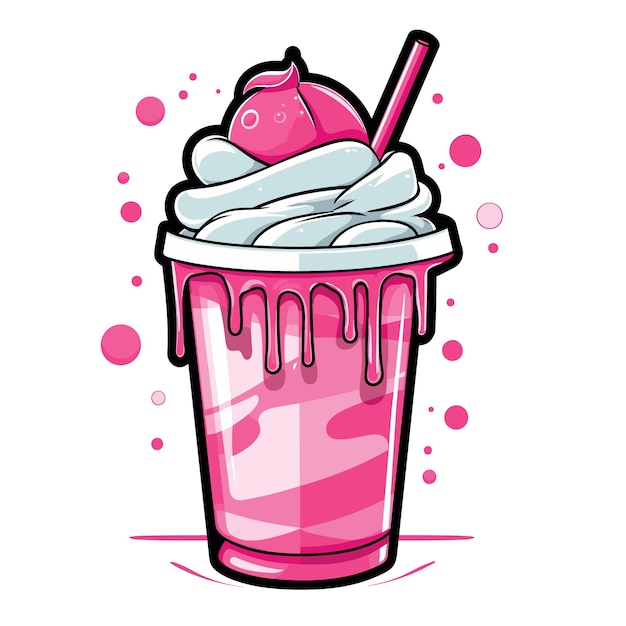 Aardbeienmilkshake vector