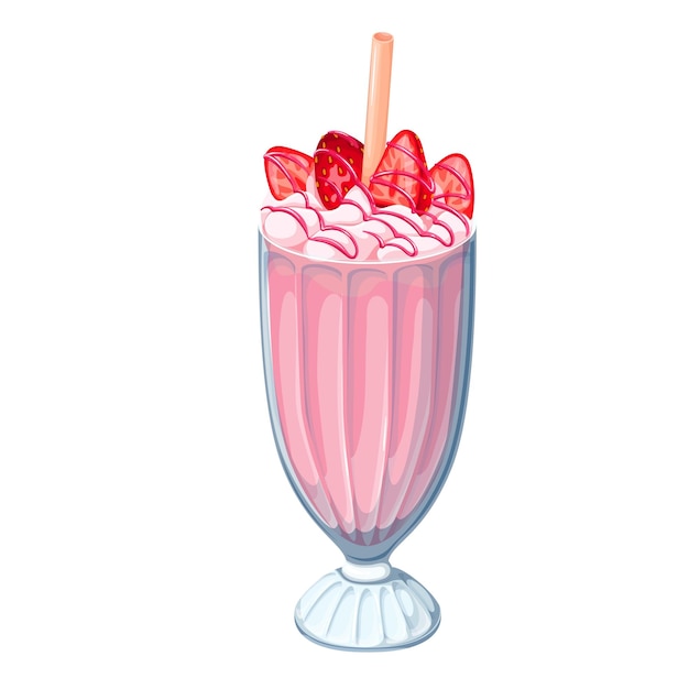 Vector aardbeienmilkshake