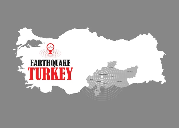 Aardbeving in Turkije Sterke aardbevingen in het oosten van Turkije op 6 februari 2023 Aardbeving van 202