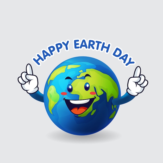 Aarde happy earth day in geïsoleerde achtergrond