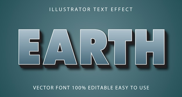 Vector aarde vector bewerkbaar teksteffect