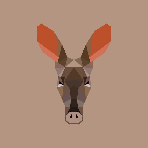 Vector the aardvark polygon illustration