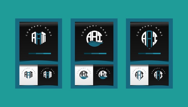 AAT moderne eerste letter logo ontwerp vector bundel