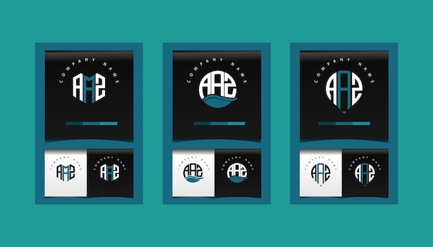 AAZ modern initial letter logo design vector bundle