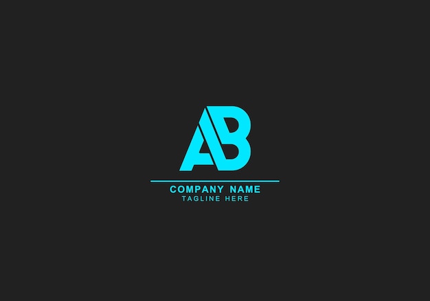 Vector ab or ba minimal abstract and simple bold logo template