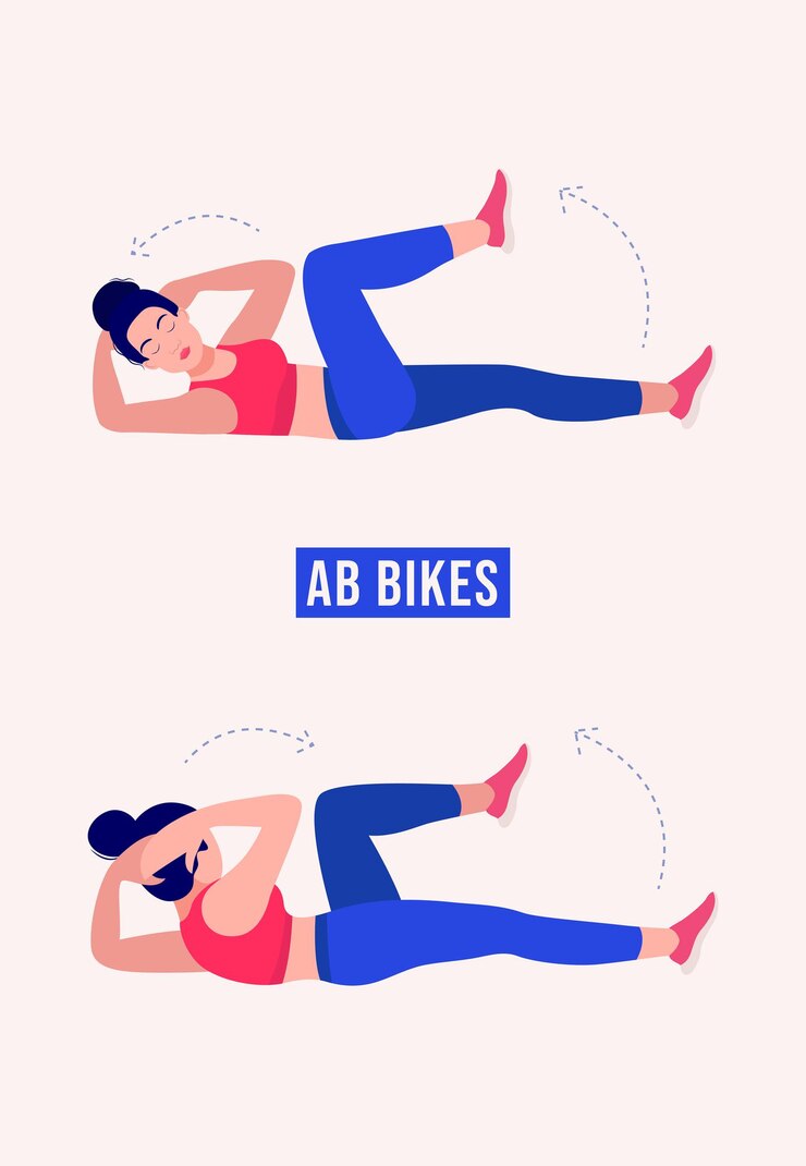 AB Bikes exercise Woman workout fitness aerobic and exercise