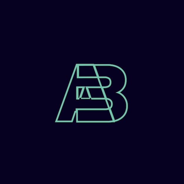 Vector ab creatief logo en icoonontwerp