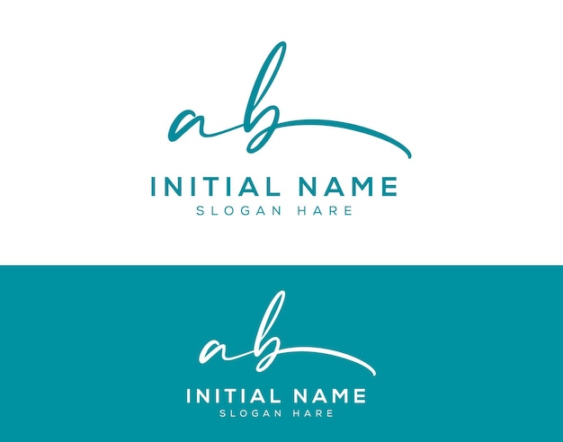 Ab initial handwriting signature logo design