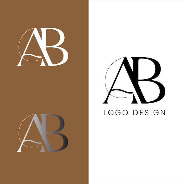 AB initial letter logo design