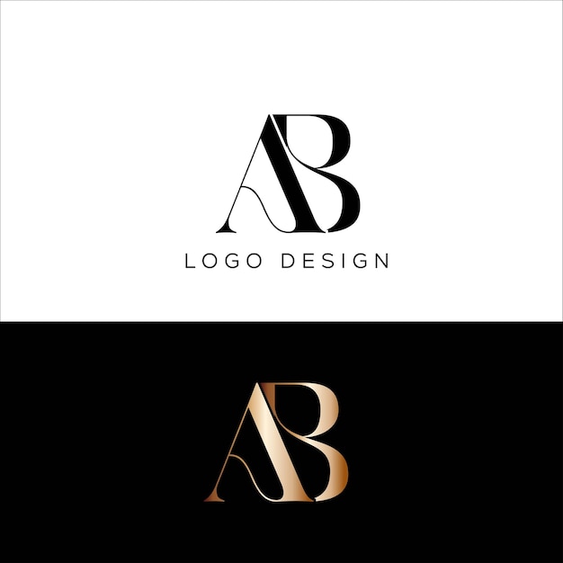 ab 초기 문자 로고 디자인