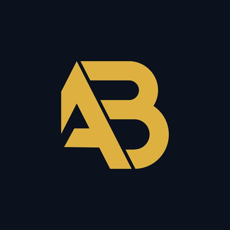 Vector ab 글자 비즈니스 로고 디자인 템플릿