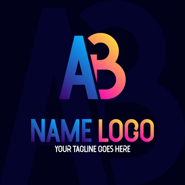 AB letter logo design image vector