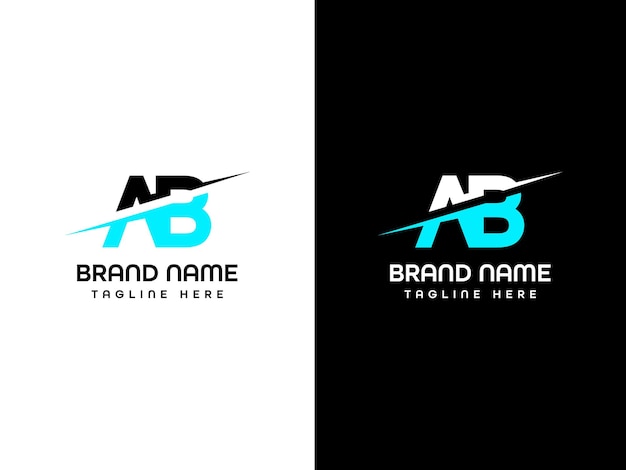 Vettore progettazione del logo della lettera ab