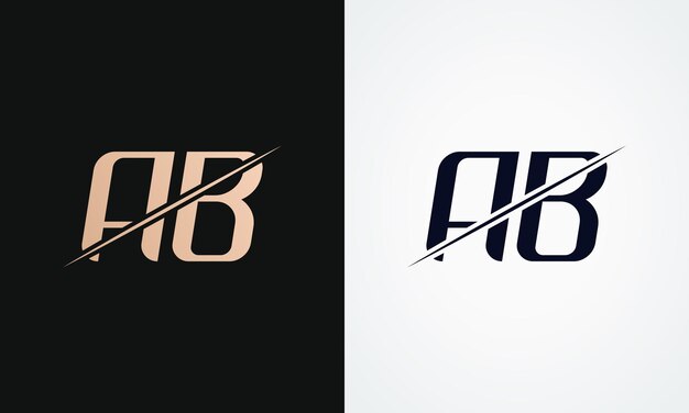 Ab Letter Logo Ontwerp Vector Sjabloon Gouden En Zwarte Letter Ab Logo Ontwerp