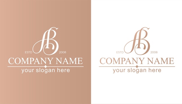 AB logo letter AB logo design letter AB luxurious letter logo template elements personal monogram