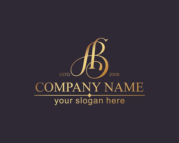 AB logo letter AB logo ontwerp letter AB luxe letter logo sjabloon elementen persoonlijk monogram