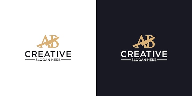 Ab logo luxe ontwerp