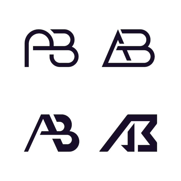 Ab logo vector modern letter design concept