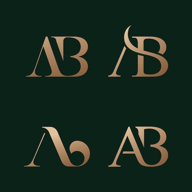 Logo ab concetto di design moderno della lettera di vettore
