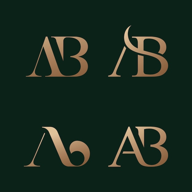 Ab logo vector modern letter design concept