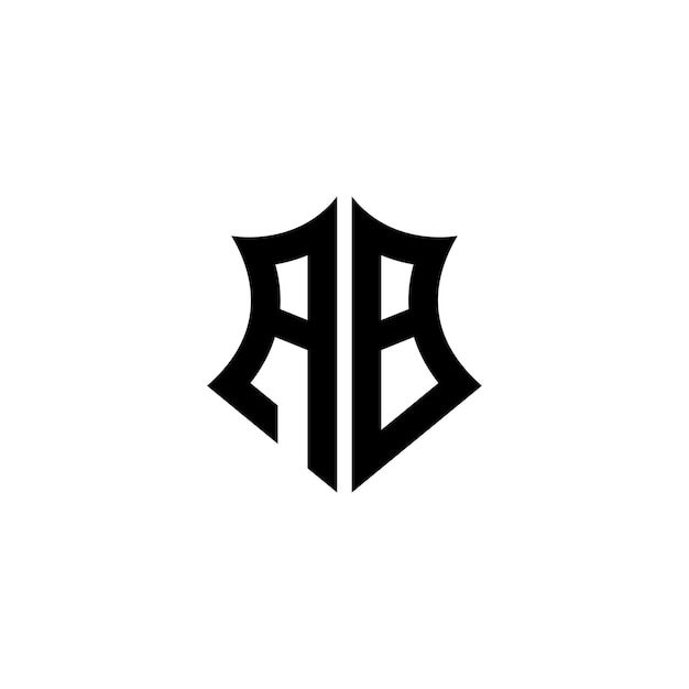 AB Монограмма дизайн логотипа буква текст имя символ монохромный логотип алфавит символ простой логотип