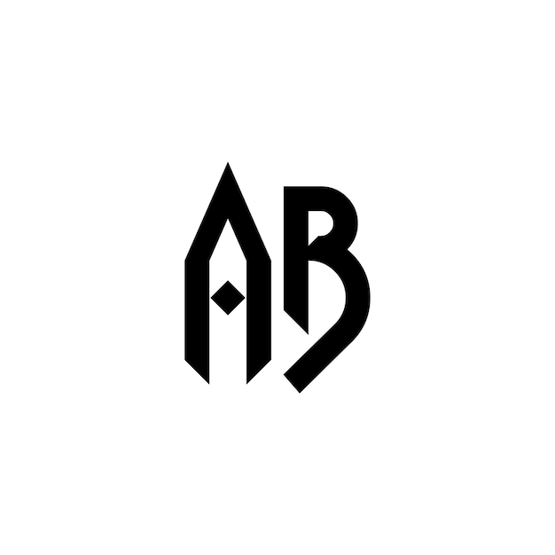 AB monogram logo design letter text name symbol monochrome logotype alphabet character simple logo