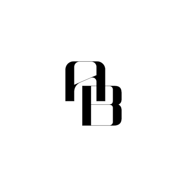 AB monogram logo design letter text name symbol monochrome logotype alphabet character simple logo