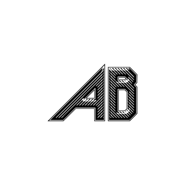 AB monogram logo design letter text name symbol monochrome logotype alphabet character simple logo