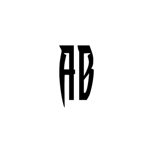 AB monogram logo design letter text name symbol monochrome logotype alphabet character simple logo