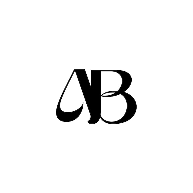 AB monogram logo design letter text name symbol monochrome logotype alphabet character simple logo