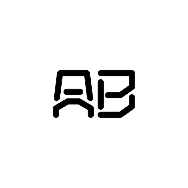 AB monogram logo ontwerp letter tekst naam symbool monochrome logotype alfabet karakter eenvoudig logo