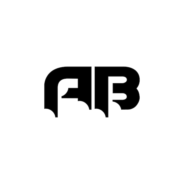 Vector ab monogram logo ontwerp letter tekst naam symbool monochrome logotype alfabet karakter eenvoudig logo