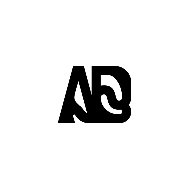 AB monogram logo ontwerp letter tekst naam symbool monochrome logotype alfabet karakter eenvoudig logo