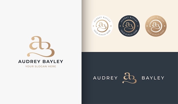 Ab monogram serif brief logo ontwerp