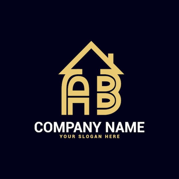 Ab Real estate letter logo Vector Template