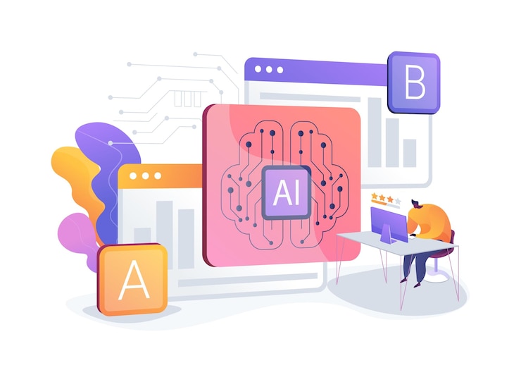 Vector ab testing and airefined marketing abstract concept vector illustration