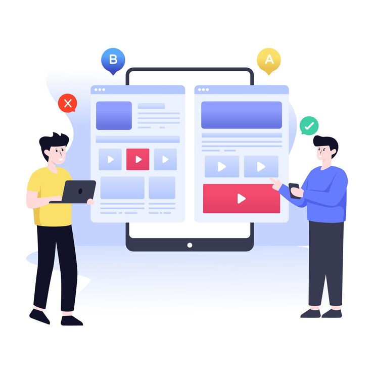 Vector an ab testing method flat illustration design